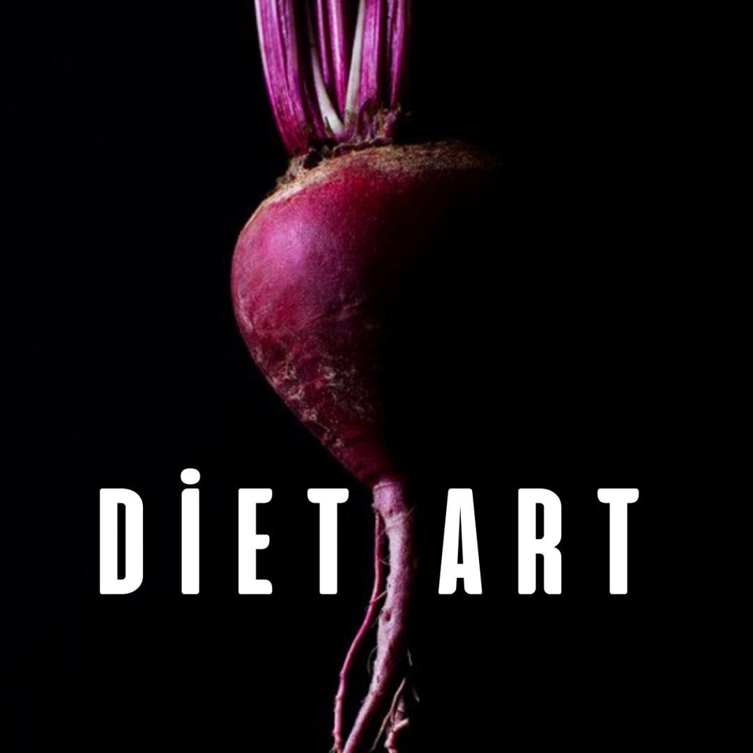 Diet Art marka görseli: siyah fonda pancar fotoğrafı